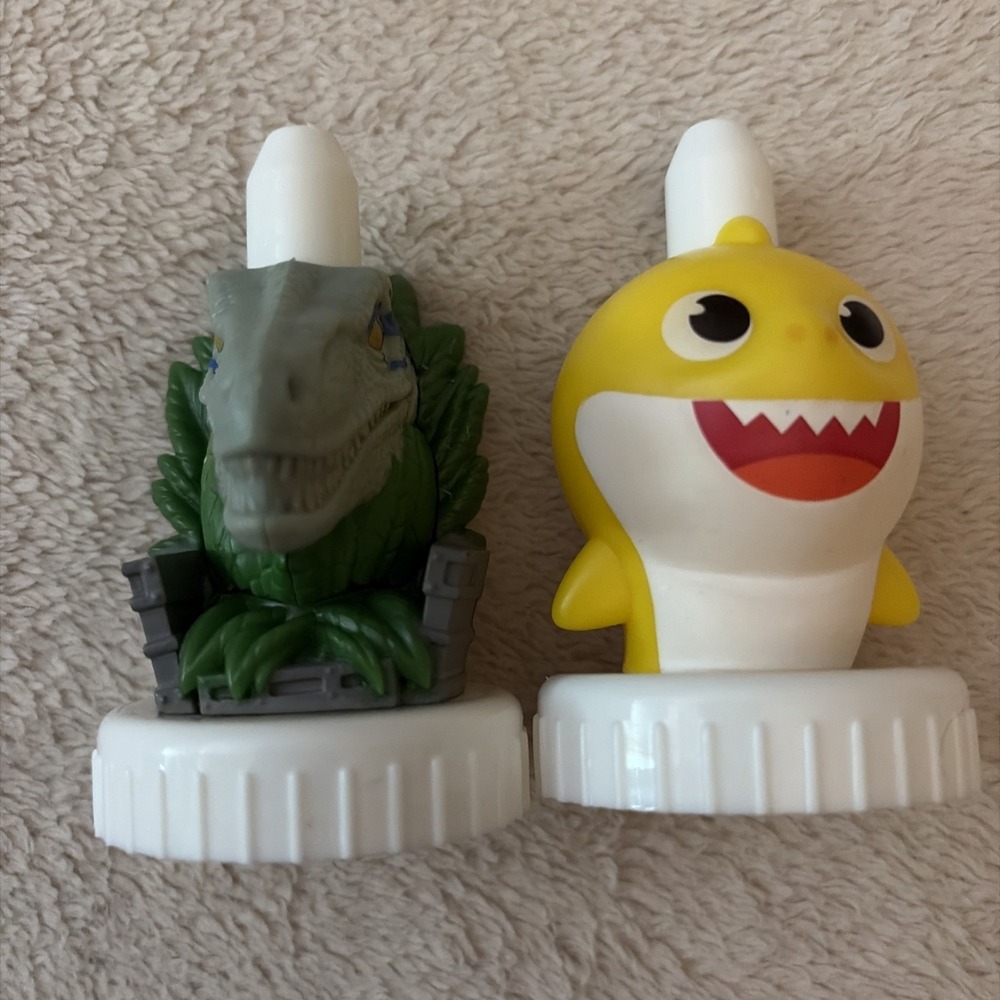 Lot Of 2 Good 2 Grow Toppers Jurassic Park Blue  & Baby Shark